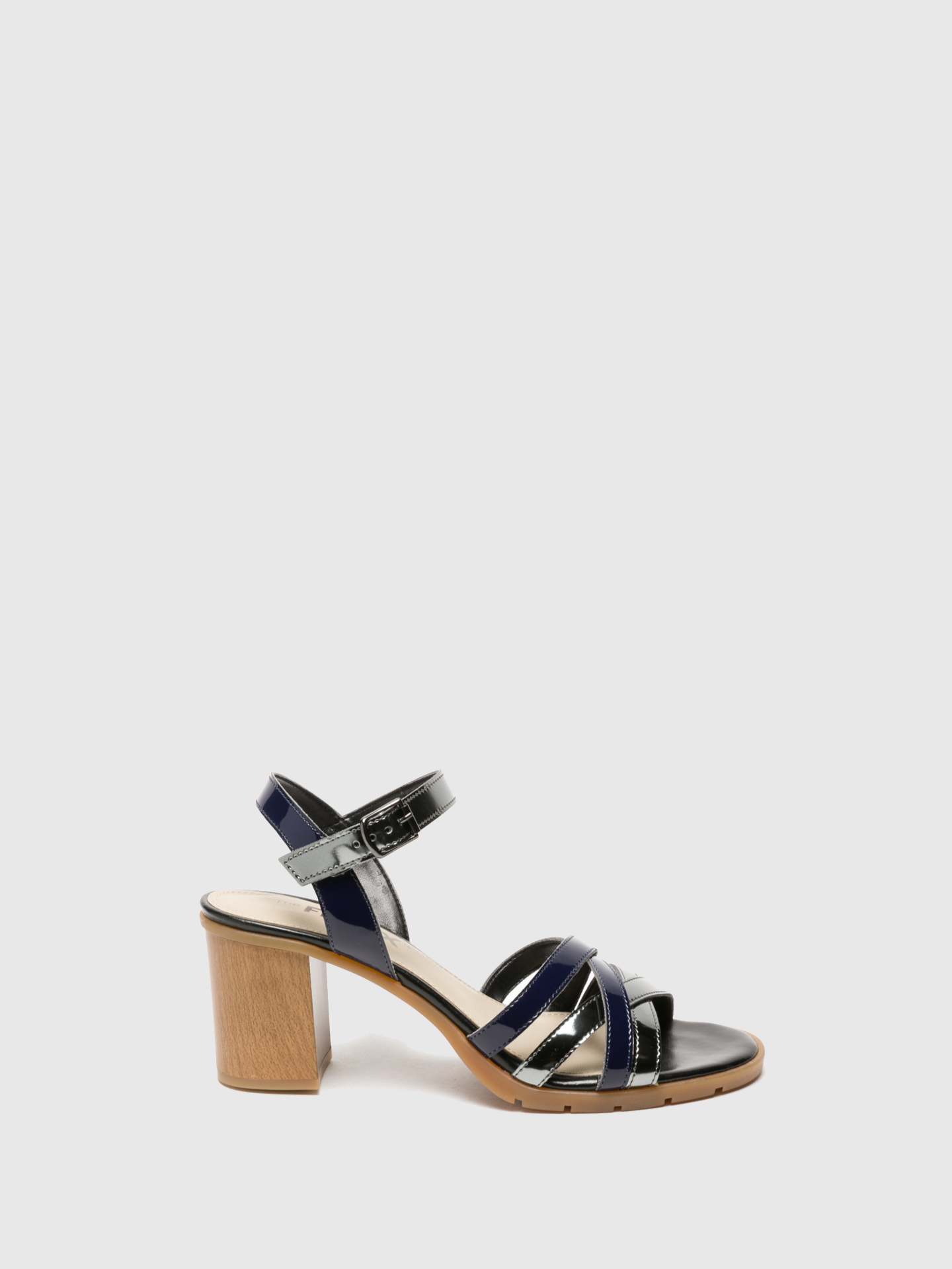 The Flexx Navy and Silver Buckle Sandals